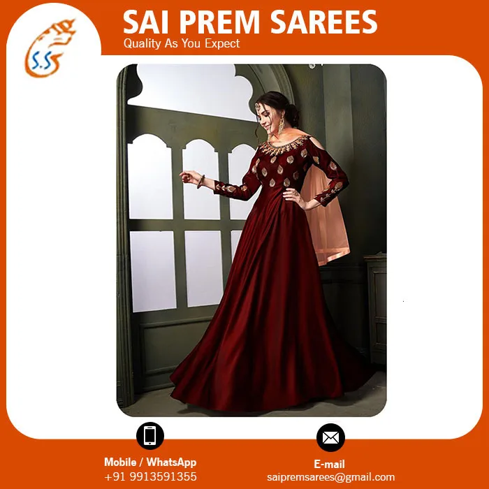 Indian Party Wear Gown Designer 2023 Evening Gowns Latest Design one Piece Party Dress At Best Price