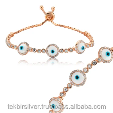 Wholesale Sterling Silver 925 Jewellery Adjustable Bracelet with Zircon