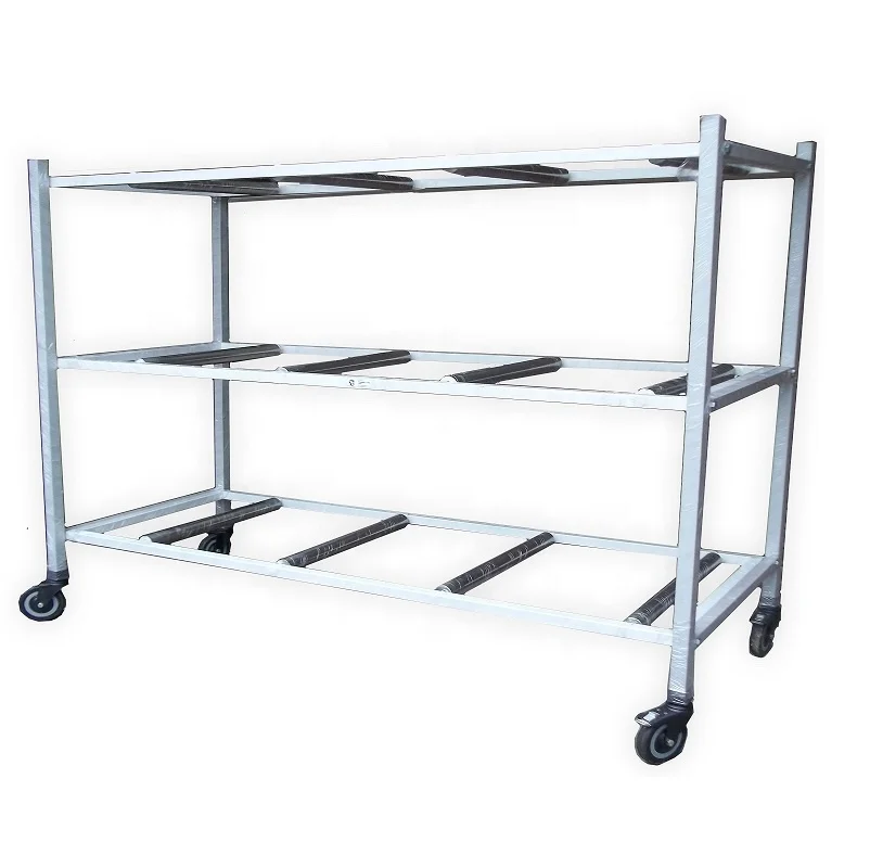 Stainless Steel Mortuary storage rack Funeral Rack 3 tier movable dead body storage rack cadaver storage racking system