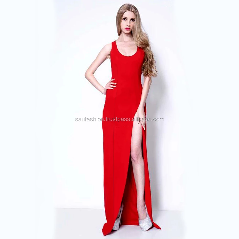 Red Slim Fit Sleeveless Long Prom Maxi Dress High Quality Chic Style Fashion Black Club Elegant Button Bodycon Dress For Women