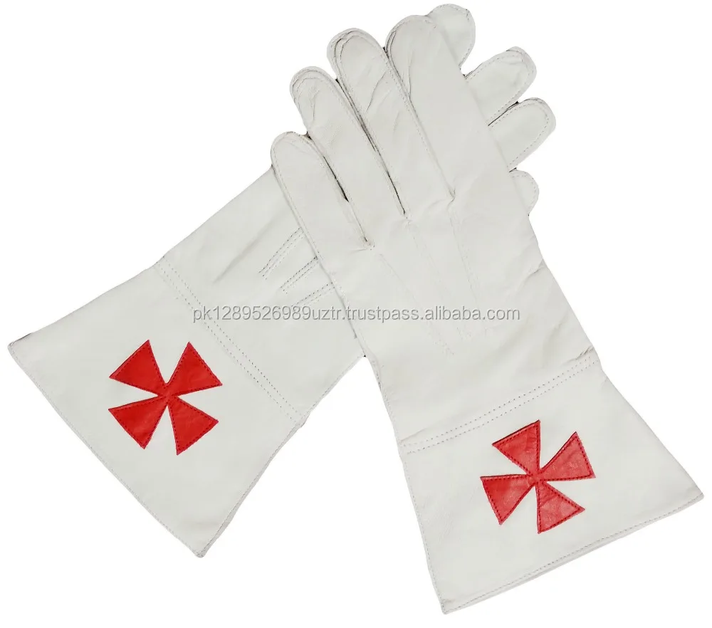 Masonic Gloves Masonic Knights Red Symbol Design