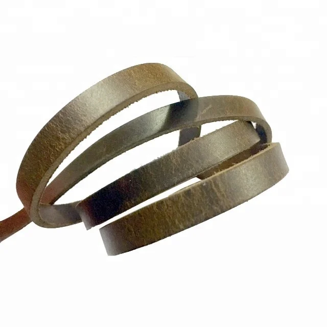Latest hot sale Flat Leather Cord with Texture, 10mm Wide, 2mm Thick, Pull-up effect for DIY craft jewelry and other accessories