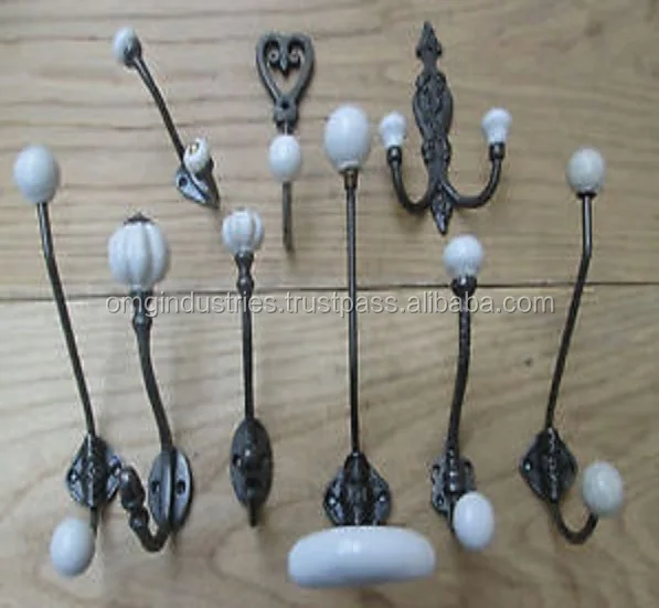 OMG Industries buy retro vintage cast iron number 1 to 9 hat & coat hook top sale cast iron coat hook wall decorative hook