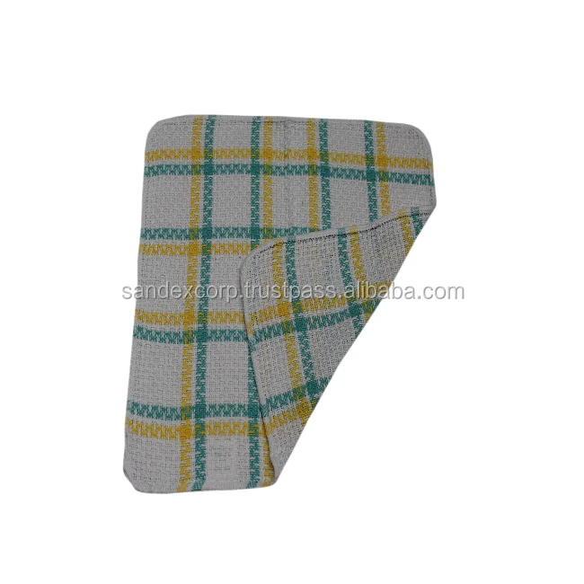 White and Red Stripe Golf Kitchen Towels from India..