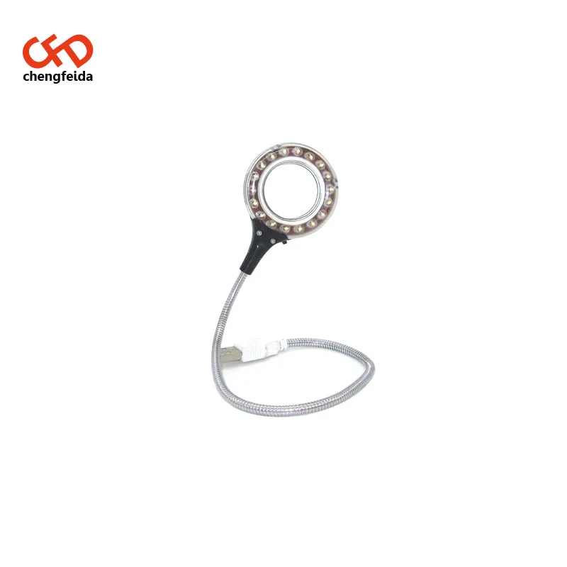 
Flexible Portable White USB 18 LED Book Reading Bright Light Lamp Magnifier Table Desk Lamp For Laptop 