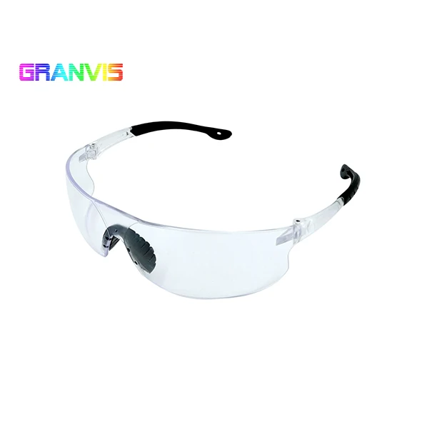 
Custom ce ansi z87.1 uv protective safety glasses with flexible temples 