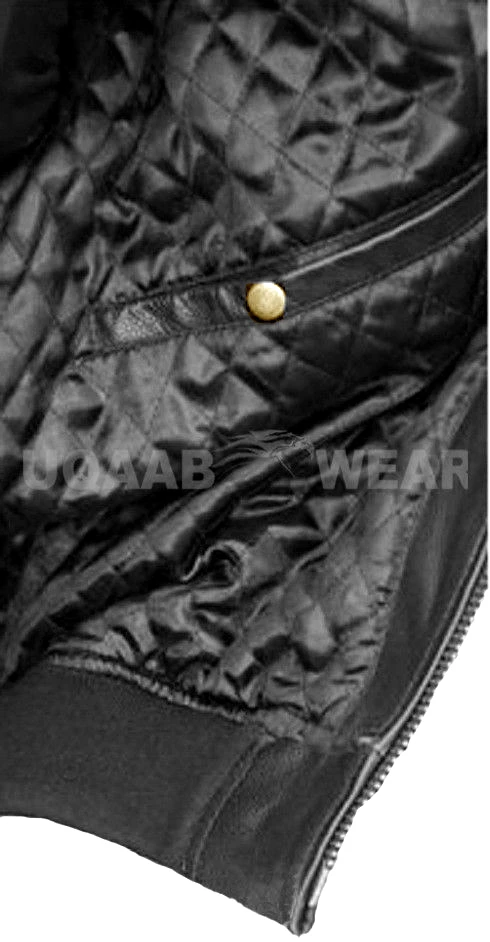 Mens MA1 Army Pilot Bomber Military Security Doorman Harrington Real Leather Jacket Coat Casual Bomber Fashion Leather Jacket