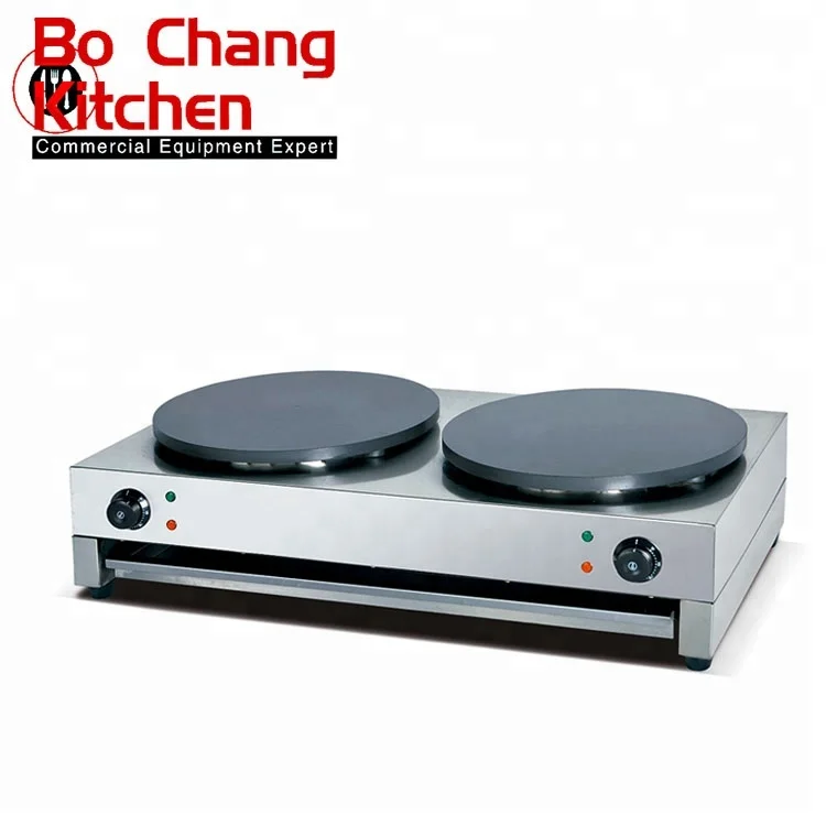 Counter Top Snacks Equipment Single Head Stainless Steel Commercial Electric Crepe Maker