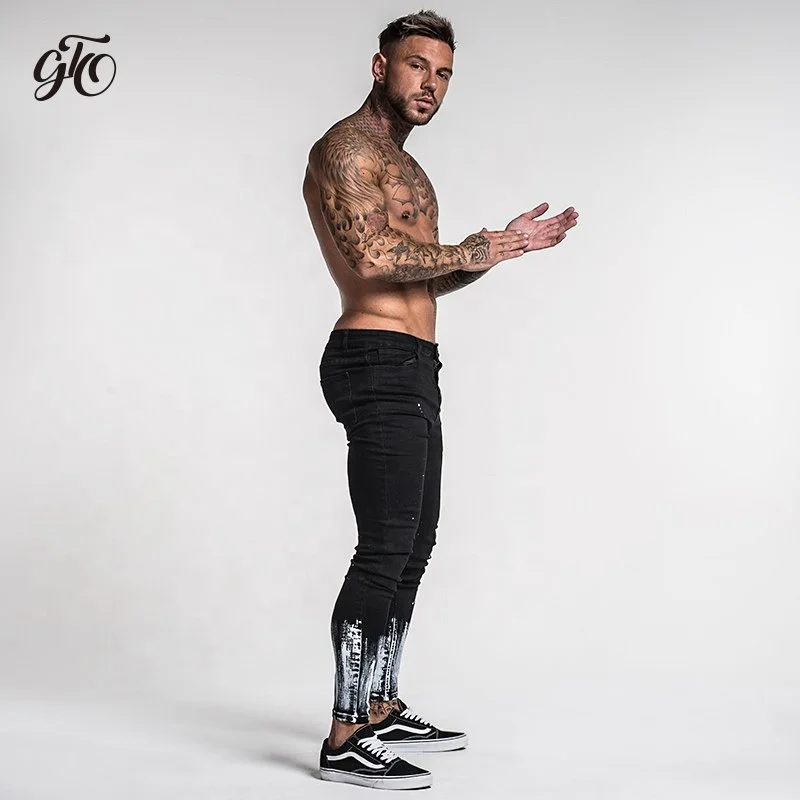 New Arrival Stretch Black Ripped Slim Fit Men Denim Jeans Dropship Jeans Zm40