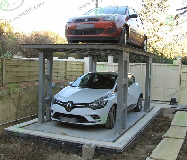 Underground garage parking scissor car lift with roof