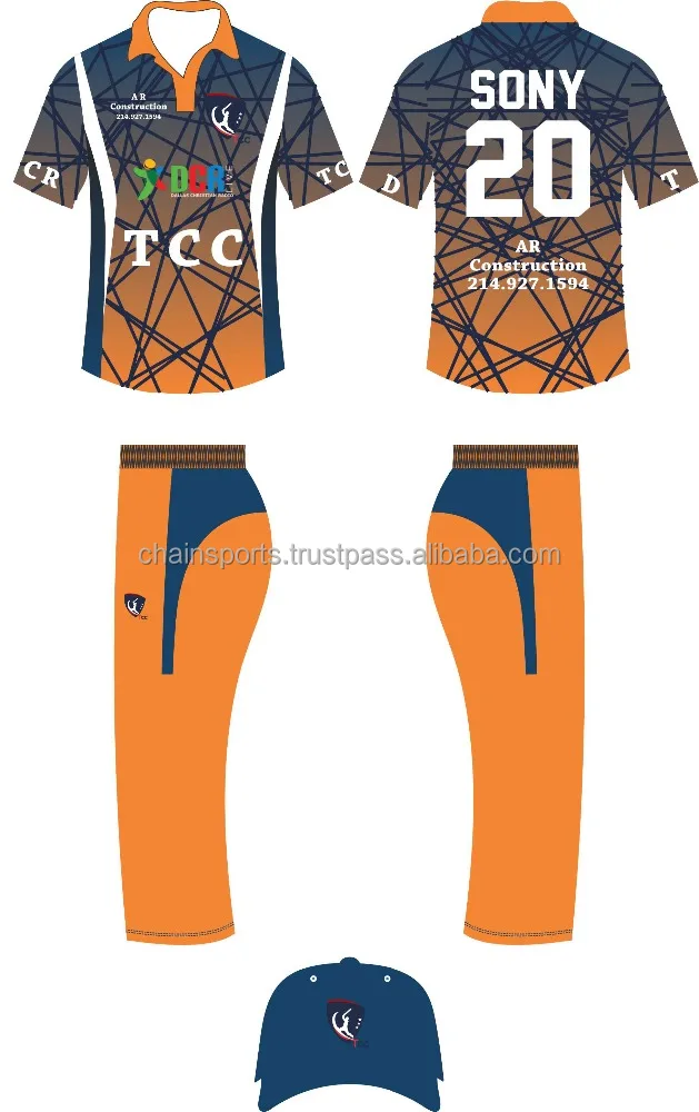 
Cricket Sublimated Custom Colors Uniforms 