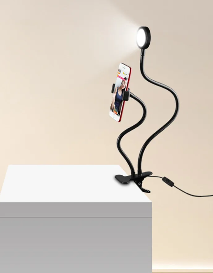 High Quality 360 Degree Multi Functional Smart Phone Rotating Bracket Live Self Timer Ring Lamp, Lazy Bracket Table Lamp