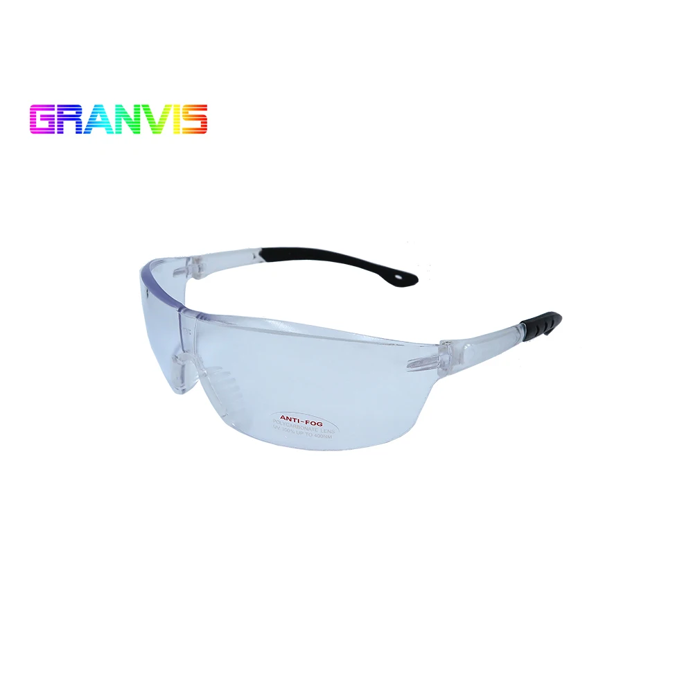 
Custom ce en166 and ansi z87.1 uv protective safety glasses with flexible temples 
