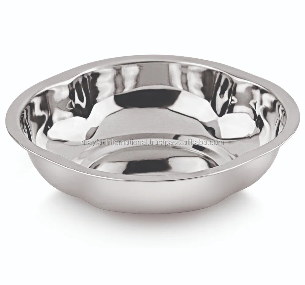 Food Grade Stainless Steel Orchid Design Dinnerware Food Vegetable Salad Serving Bowl With Different Sizes