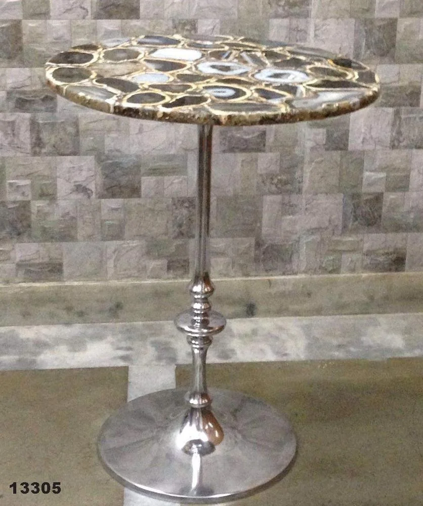 AGATE COFFEE TABLE / AGATE TABLE / METAL TABLE