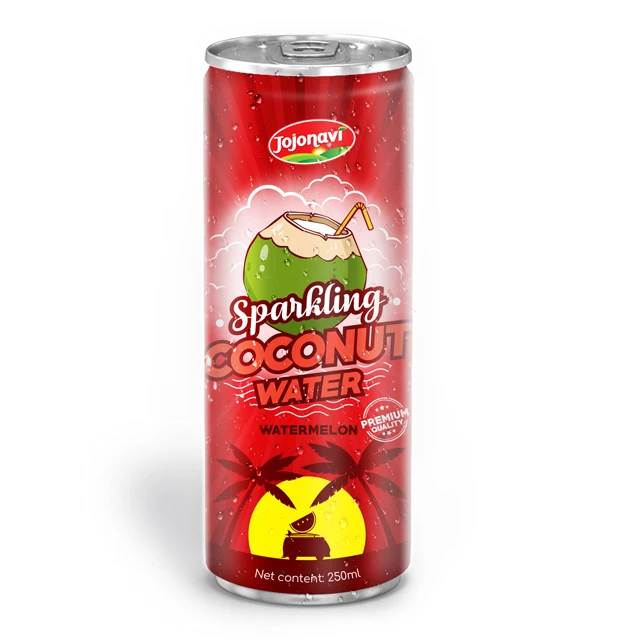 Sparkling coconut water Beverage wholesales for canned 250ml Coconut water ODM service from Viet Nam
