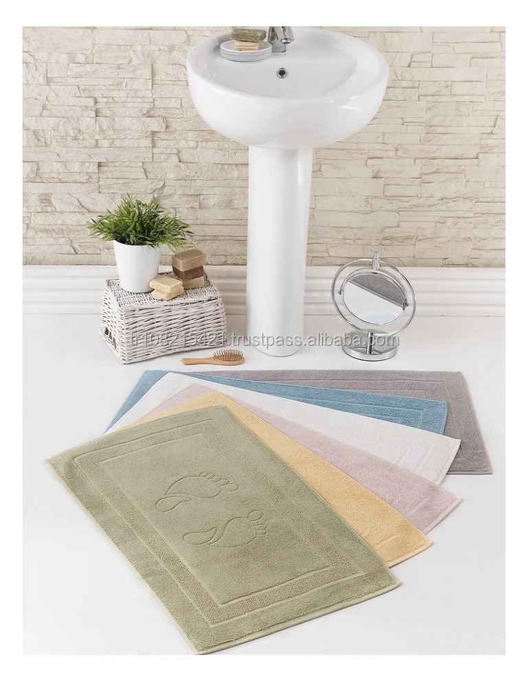 Хлопковые тканые махровые коврики для ванной с жаккардовым дизайном, мягкие, чистые, натуральные, экологичные