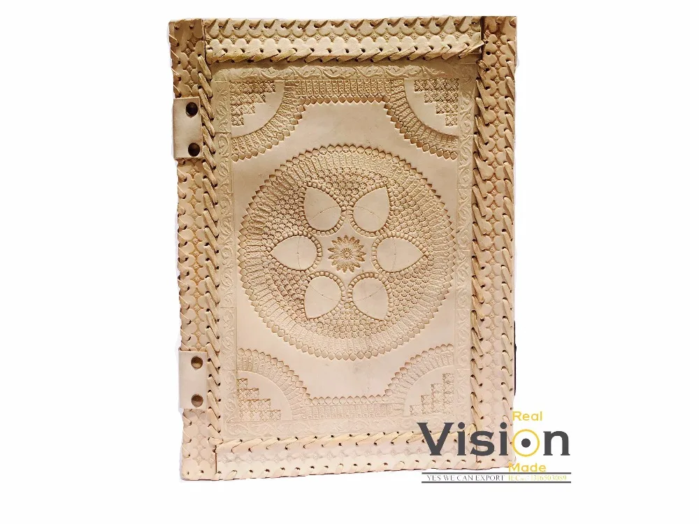 indian handmade genuine vintage buff leather journal notebook planner organiser diary