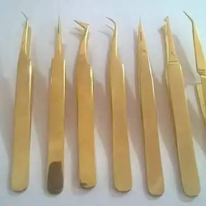 
Russian Rounded L Shape Volume Lash Tweezer with black colored handle get 