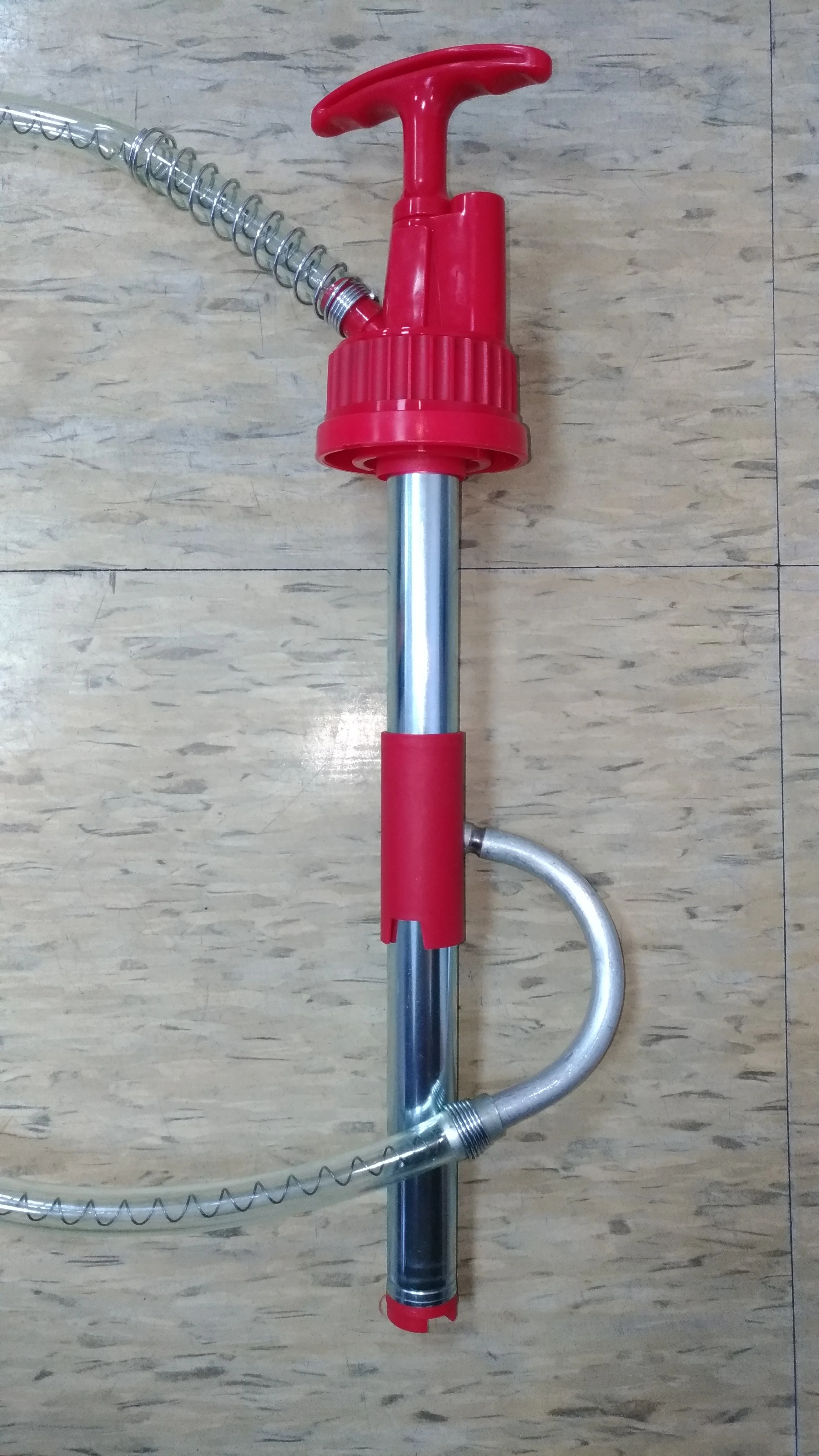 SELF-PRIMING DOWN HAND STROKE PISTON ACTION 5 GALLON DRUM PUMP WITH 3 FEET HOSE (GS-5543B)