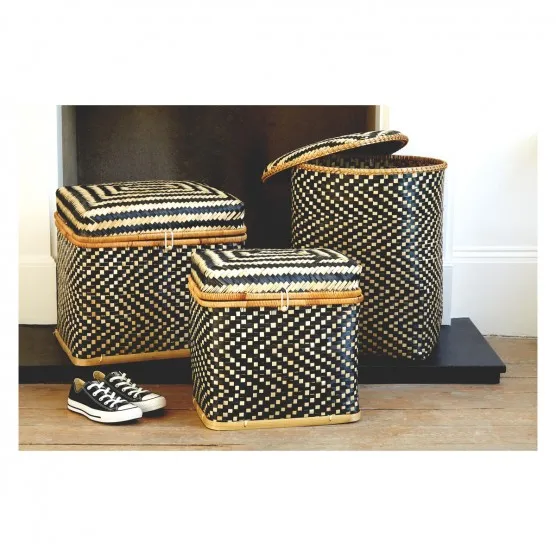 Cheapest products natural bamboo wicker baskets for household storage hand made woven wholesale home decoration items Vietnam