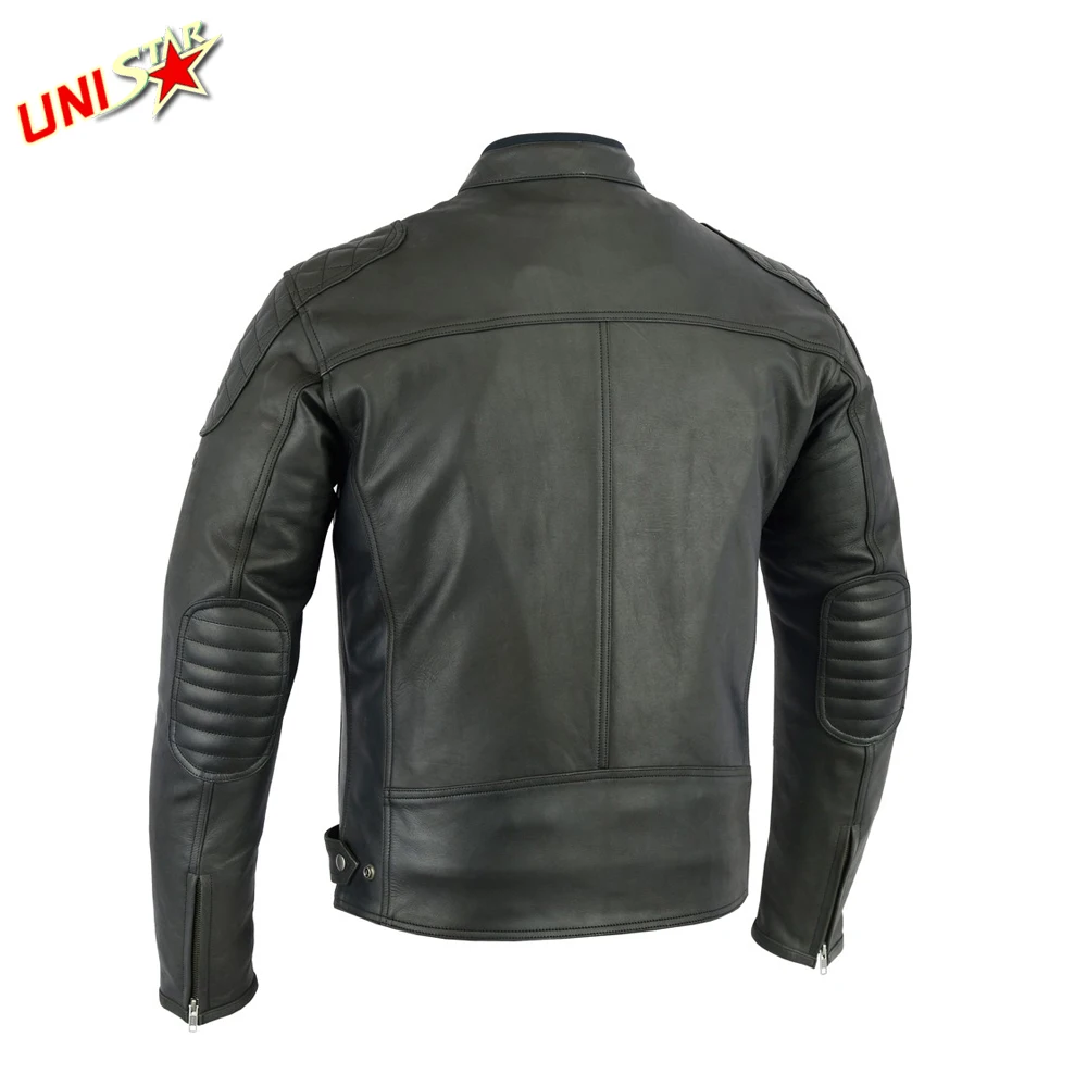New arrival custom windproof casual black riding biker motorcycle men leather jackets stylish