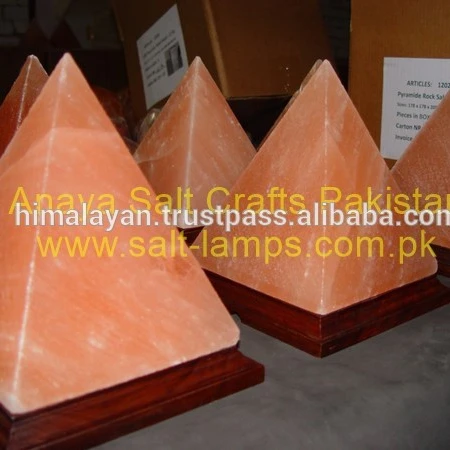 
Himalayan Natural Rock Salt Pyramid Lamps / Pyramid Pink Crystal Salt Ionizer 