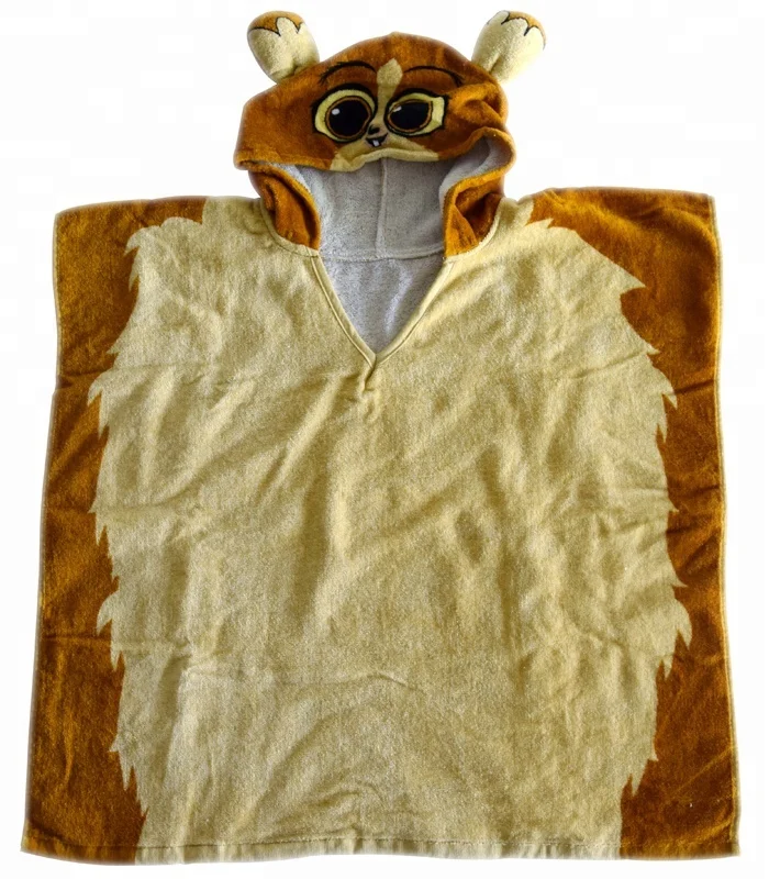 Детское пляжное полотенце из 100% хлопка с капюшоном и принтом на заказ