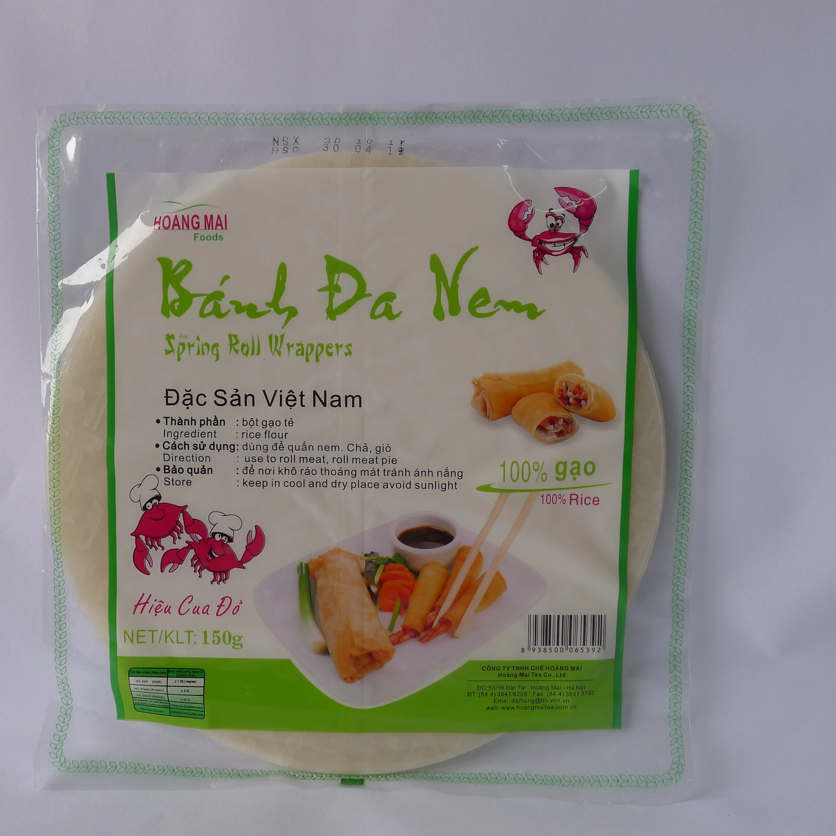 Edible Rice Paper spring roll / wrapping meat, vegetable, shrimp, rice vermicelli for instant eat