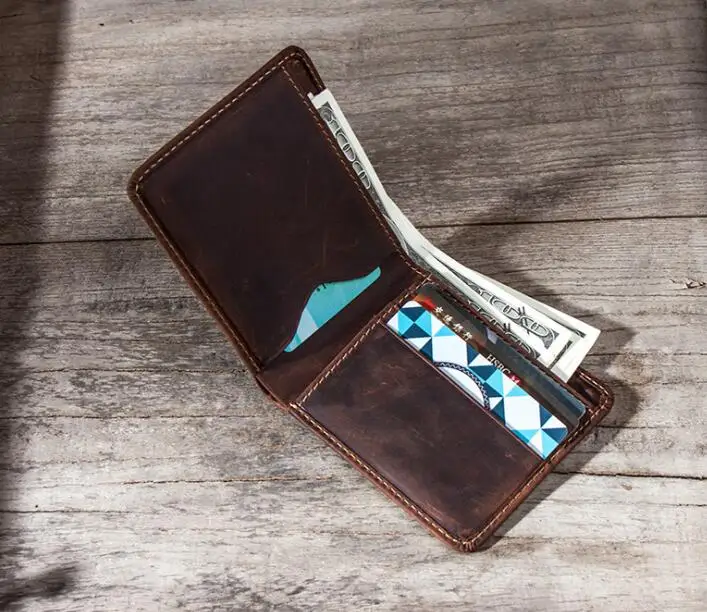 Handmade Men Leather Wallet Credit Card Holder