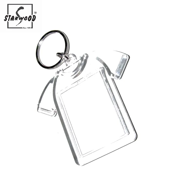 Hot Selling #D1217 Cloth Tee T-shirt Shape 30 x 40 mm Acrylic Photo Keychain football soccer basketball uniform key fob holder