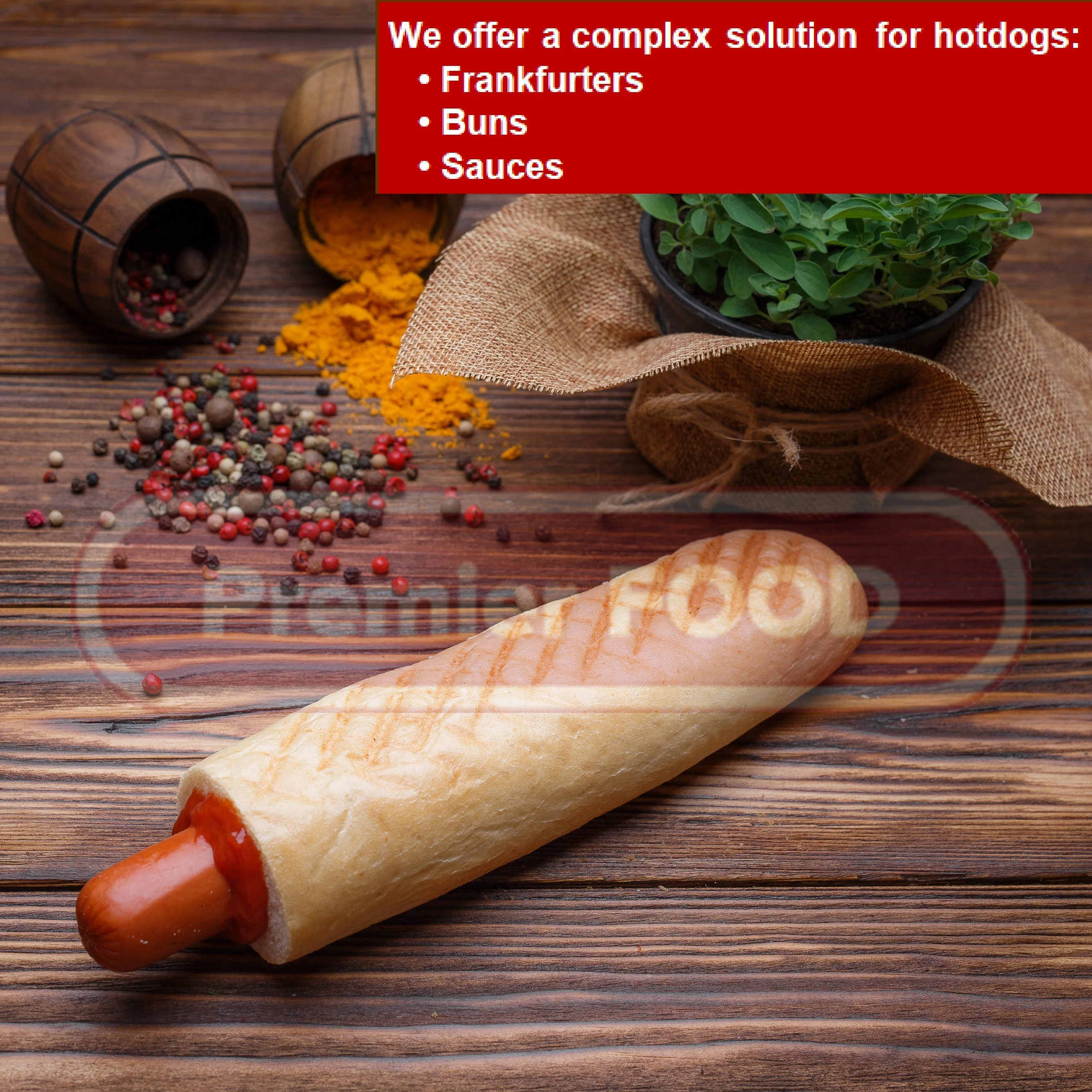 
Best quality hotdog Genevan smoked meat frozen sausages for hot dog 