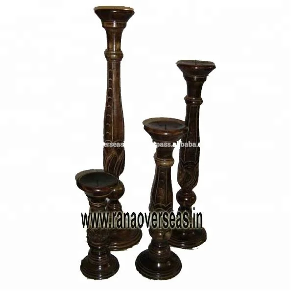 Деревянные декоративные подсвечники ручной