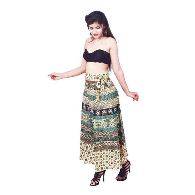 Best Quality Indian Cotton Wrap Around Skirts Supplier From India Hippie Boho Gypsy Cotton Wrap Around Skirt Dress