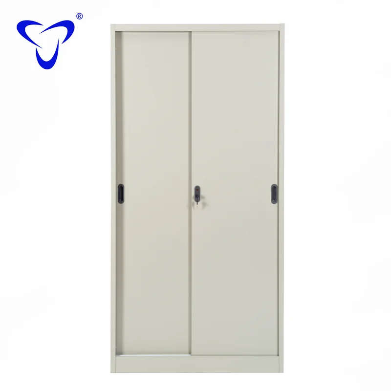 2 Sliding Door Steel Storage File Cabinet Vertical Metal Bookshelf Fireproof Filing Cabinet