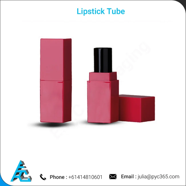 Hot Sale Empty Cosmetic Plastic Lipstick Tube Square Lipstick Casing Lip Balm Containers Packaging