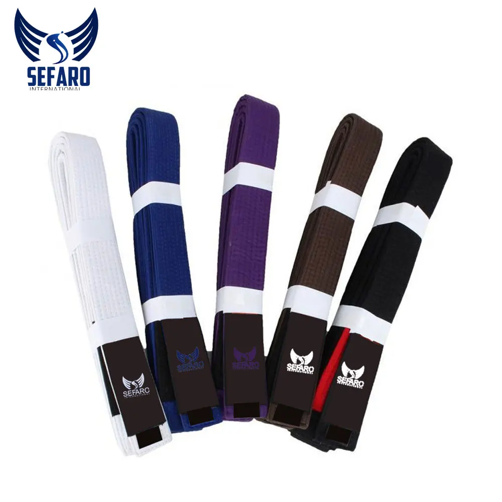 Custom Made Wholesale Breathable Martial Arts Belt For Karate / Professional Martial Arts Solid Color Karate Belts