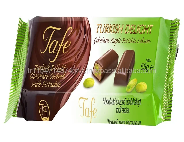 
Tafe Turkish Delight Chocolate Covered with Double Roasted Pistachio 55g - Code 801(Lokum) 