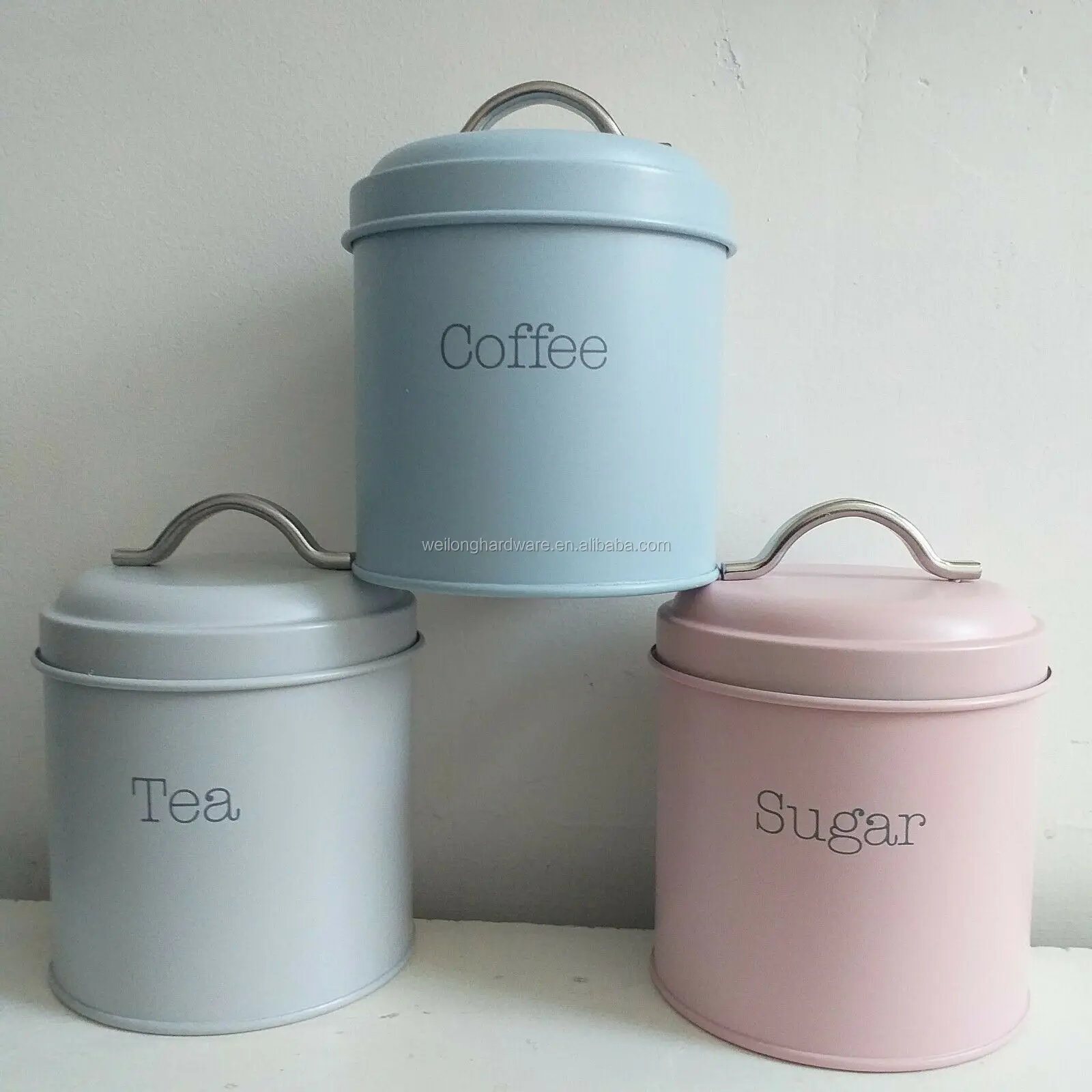 Home Storage Canisters Kitchen Metal Food Grade Tea Sugar Coffee Storage Tin Container Storage Jar