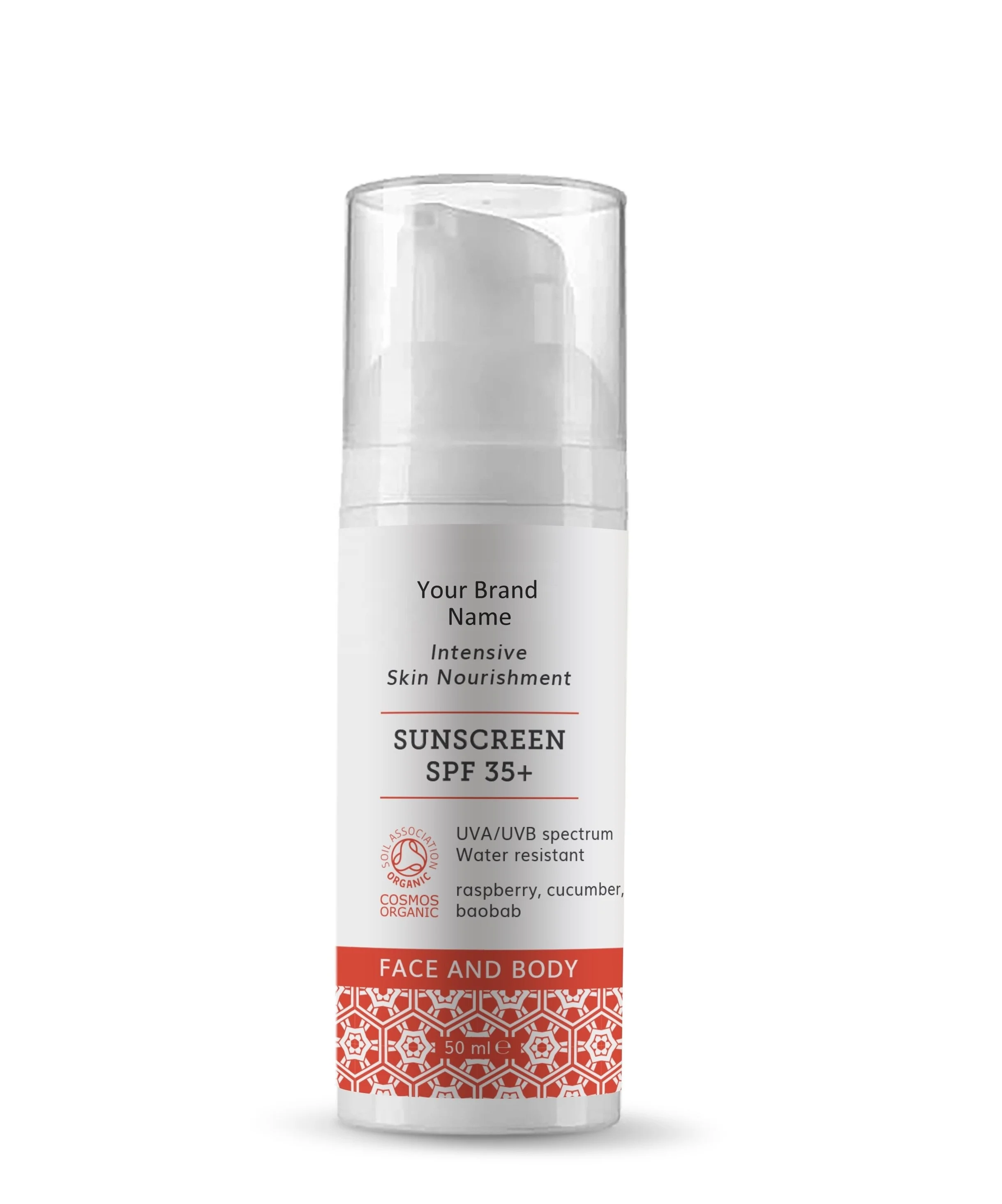 Organic Sunscreen 35+ SPF With Superseeds For Face And Body Private Label | Wholesale | Bulk | Made In EU