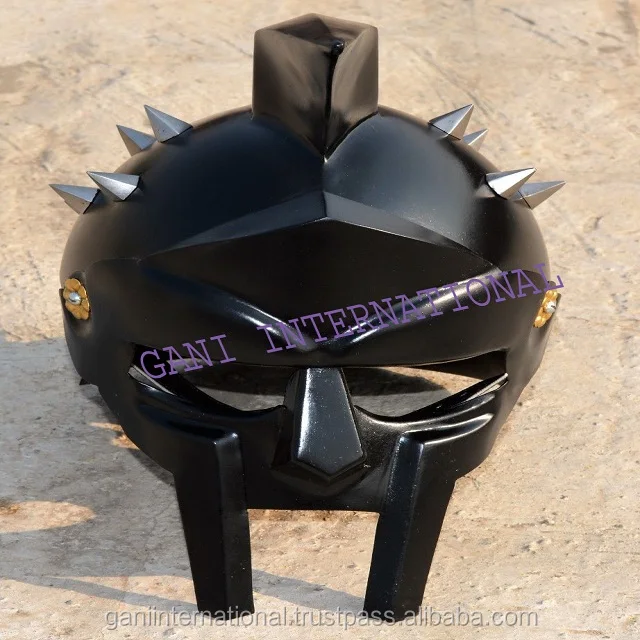 Gladiator Armour Helmet Medieval Armor Helmet Black Finish Role Play Costume Handicraft item