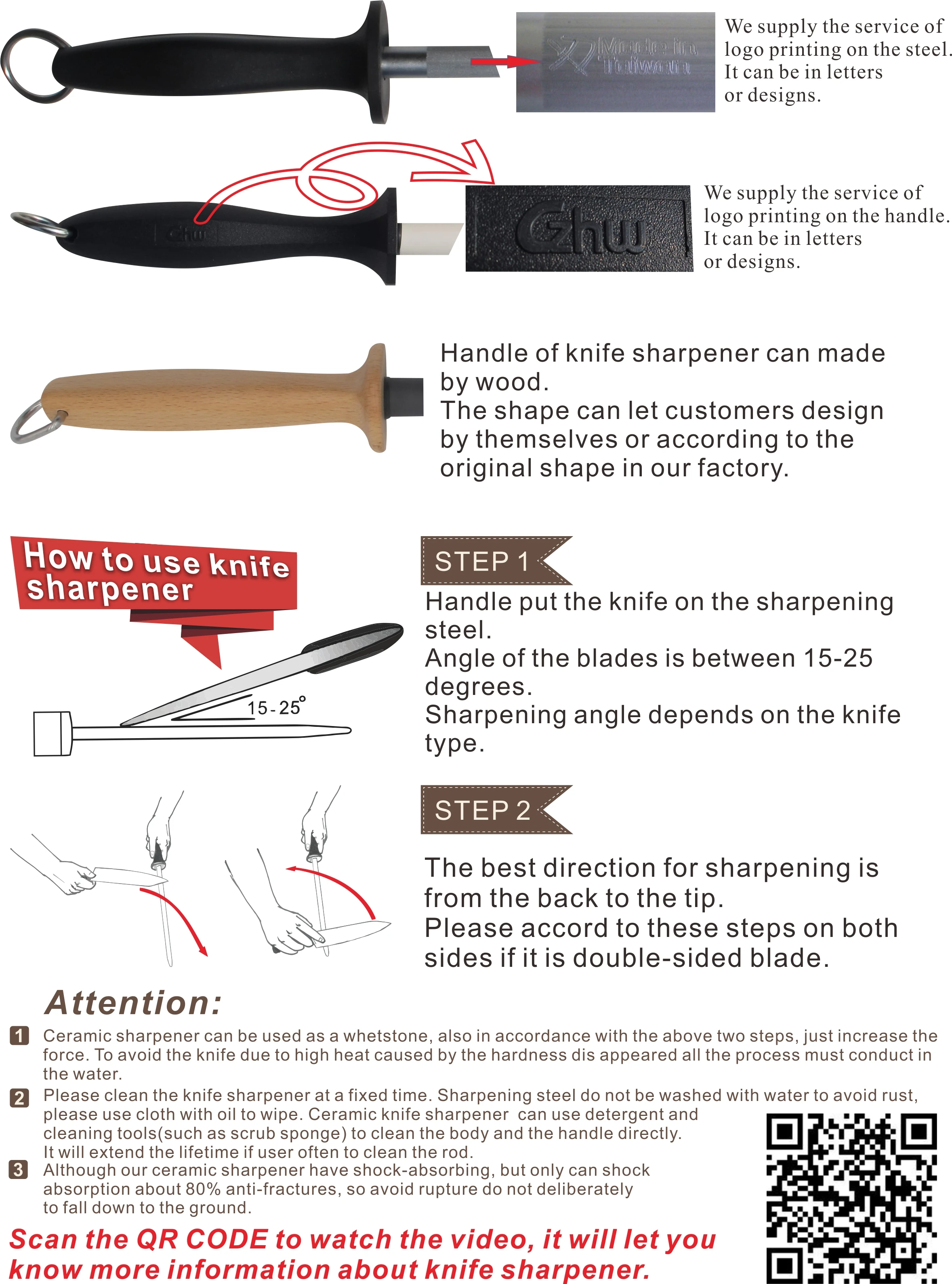 Ударопрочная Черная Керамическая точилка для ножей