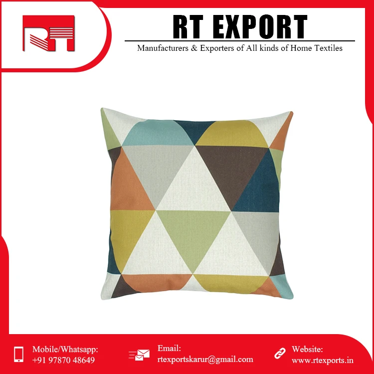 Hot Selling Premium Customized Print Cushion Covers 100% Organic Cotton Cushion Cover with Personalized Logo