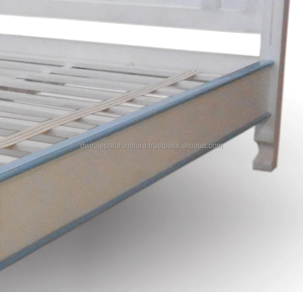 Solid Mahogany White Antique Bed Furniture