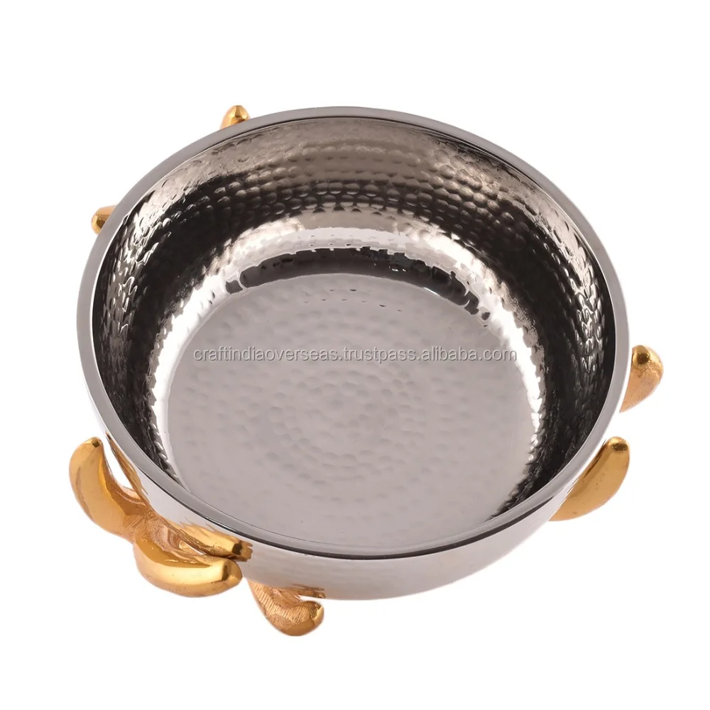 Aluminum Metal Bowl Leaf Stand metal handicrafts bowl