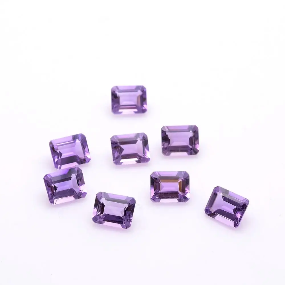 Natural Amethyst Octagon Shape Loose Gemstone Purple Color Top Quality Semiprecious For Jewelry Making Certified