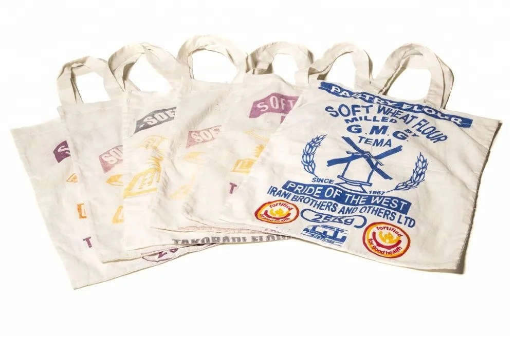 Nature eco-friendly recycled cotton flour bags for sale