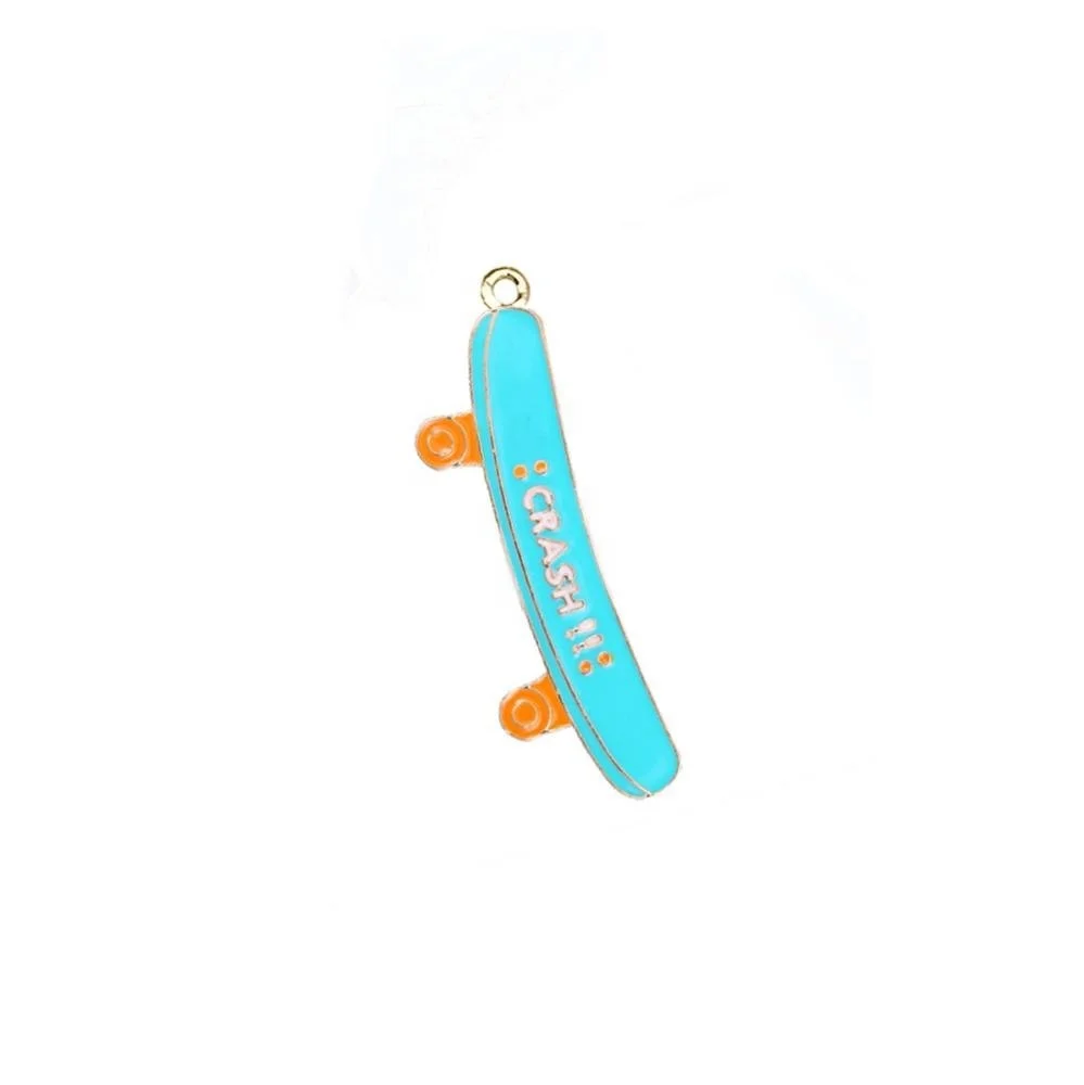Cute Enamel Skateboard Ice Skate Roller Skates Pendant Charms for Kids