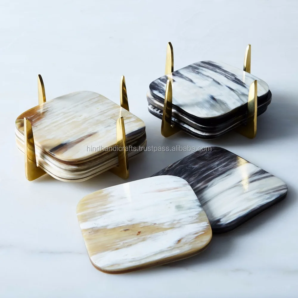 Wooden Coasters with Wooden Stand For Tea Coffee or Drinks Mug