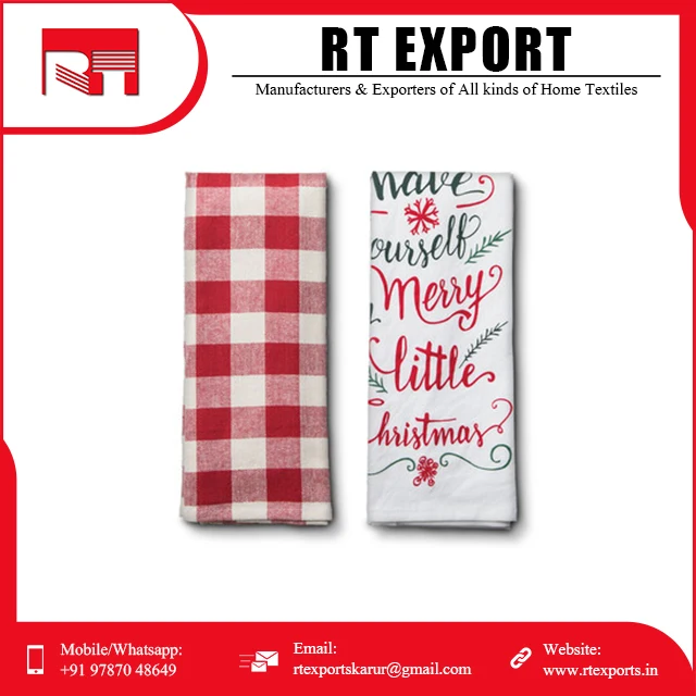 Hot Sale 100% Cotton Customized Print House Hold Kitchen Dish Towel Set at Wholesale Price